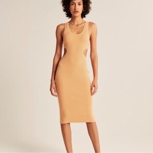 Elegant Tan Sleeveless Dress